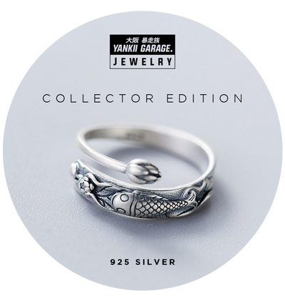Koi carp silver ring