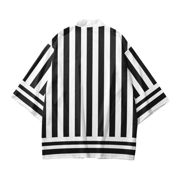 Japanese Kimono | Back and White Striped Shirt