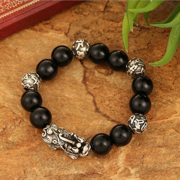 plating Antique  Silver Lucky National Wind pixiu  Bracelet  for Men