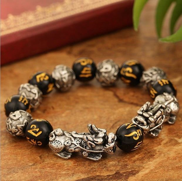 plating Antique  Silver Lucky National Wind pixiu  Bracelet  for Men